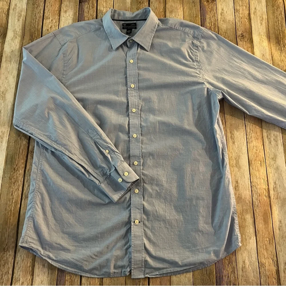 Gap mens slim fit long sleeve button down shirt | size 2XL